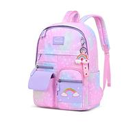 FANDARE Cute School Bags Children's Backpacks Casual Backpacks Ultra-Light Students Galaxy Daypacks Bookbag for 4-9 Grade Daughter Son Travel Spring Outing Shopping Waterproof Nylon Pink