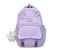 FANDARE Cute Student School Bags Casual Daypacks College Backpack Girls Boys Laptop Rucksack for Travel University Shopping Hiking Bookbag with Plush accessoriesDark Purple