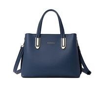 FANDARE Elegant Handbags Shoulder Bags Women Plain Multi Pockets Top Handle Bags Large Capacity Waterproof PU Leather 10.5 inch Laptop Tote for Commute Shopping Travel Office Business Blue