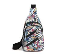 FANDARE Elegant Sling Bag for Women Ladies Chest Pack Cross Body Waist Bag with Earphone Hole Crossbody Shoulder Bags Multiple Pockets Waterproof for Travel and Outdoor Activities Everyday Use