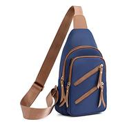 FANDARE Elegant Sling Bag Women Girl Crossbody Phone Womens Hiking Chest Shoulder Pouch Ladies Satchel Cell Wallet Purse Shopping Party Daily NylonBlue (AK-AGV003)
