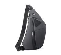 FANDARE Expandable Sling Bag Unisex Left Shoulder Messenger Bag Men Convertible Chest Pack Women Motorcycle Crossbody Pack PU Leather for Hiking Running Cycling Outdoor Travel Daypacks Grey