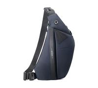 FANDARE Expandable Sling Bag Unisex Left Shoulder Messenger Bag Men Convertible Chest Pack Women Motorcycle Crossbody Pack PU Leather for Hiking Running Cycling Outdoor Travel Daypacks Blue