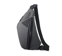 FANDARE Expandable Sling Bag Unisex Right Shoulder Messenger Bag Men Convertible Chest Pack Women Motorcycle Crossbody Pack PU Leather for Hiking Running Cycling Outdoor Travel Daypacks Grey A