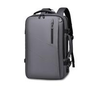 FANDARE Expandable Travel Carry-Ons Laptop Backpack Gym Bag for Men Waterproof PU Film Business Weekender Overnight Flight-Approved Duffle Bags with USB Daypack Rucksack Work College Daypacks Grey