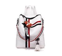 FANDARE Fashion Women Backpack Waterproof Shoulder Bags Anti-Theft Daypack PU Leather Ladies Rucksack for Work Travel Office Shopping Women Handbag Top-Handle Bags White