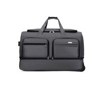 FANDARE Foldable Travel Duffe Bag with Wheels Holdall Luggage Rolling Suitcase Wheeled Duffle Bag Carry-On Backpack Men Women Duffel Sport Hospital Overnight Weekender Daypacks Street Knapsack Grey M