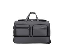 FANDARE Foldable Travel Duffe Bag with Wheels Holdall Luggage Rolling Suitcase Wheeled Duffle Bag Carry-On Backpack Men Women Duffel Sport Hospital Overnight Weekender Daypacks Street Knapsack Grey L