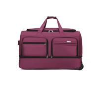 FANDARE Foldable Travel Duffe Bag with Wheels Holdall Luggage Rolling Suitcase Wheeled Duffle Bag Carry-On Backpack Men Women Duffel Sport Hospital Overnight Weekender Daypacks Knapsack Purple M