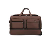 FANDARE Foldable Travel Duffe Bag with Wheels Holdall Luggage Rolling Suitcase Wheeled Duffle Bag Carry-On Backpack Men Women Duffel Sport Hospital Overnight Weekender Daypacks Street Knapsack Brown M