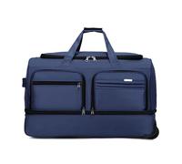 FANDARE Foldable Travel Duffe Bag with Wheels Holdall Luggage Rolling Suitcase Wheeled Duffle Bag Carry-On Backpack Men Women Duffel Sport Hospital Overnight Weekender Daypacks Street Knapsack Blue S
