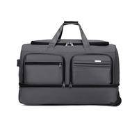 FANDARE Foldable Travel Duffe Bag with Wheels Holdall Luggage Rolling Suitcase Wheeled Duffle Bag Carry-On Backpack Men Women Duffel Sport Hospital Overnight Weekender Daypacks Street Knapsack Grey S