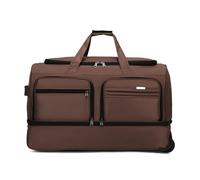 FANDARE Foldable Travel Duffe Bag with Wheels Holdall Luggage Rolling Suitcase Wheeled Duffle Bag Carry-On Backpack Men Women Duffel Sport Hospital Overnight Weekender Daypacks Street Knapsack Brown S