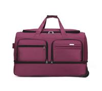 FANDARE Foldable Travel Duffe Bag with Wheels Holdall Luggage Rolling Suitcase Wheeled Duffle Bag Carry-On Backpack Men Women Duffel Sport Hospital Overnight Weekender Daypacks Knapsack Purple S