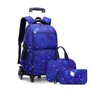 FANDARE Galaxy Student Rolling Backpack Set with 6 Wheels Boys School Bag