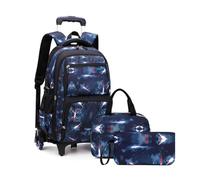 FANDARE Galaxy Student Rolling Backpack Set with 6 Wheels Boys School Bag