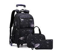 FANDARE Galaxy Student Rolling Backpack Set with 6 Wheels Boys School Bag