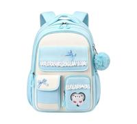 FANDARE Girls Backpack for School Lightweight Water-Resistant Oxford Rucksack with Multi-Compartment Cute Kawaii Bookbag for Teen Girls with Bow & Bunny Pendant Blue