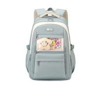 FANDARE Girls Casual Backpack Back to School Daypack Teen Boys Boobag High Middle Student Women Men Daily College Travel Backpacks for Travel Outdoor Urban Versatile Knapsack Grey Blue