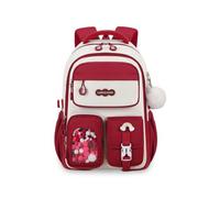 FANDARE Girls School Backpack Large Capacity Waterproof Lightweight Rucksack with Multi-Pocket Design & Anti-Theft Back Hidden Zipper Pouch Oxford Bag for Teen Student Travel Commute Red