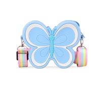 FANDARE Girls Shoulder Handbag Kids Silicone Coin Purse Personalized Child Wallet Mini Change Pouch Toddler Money Bag for School Daily Use Birthday Crossbody Bag with Adjustable Lanyard Blue A