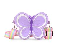 FANDARE Girls Shoulder Handbag Kids Silicone Coin Purse Personalized Child Wallet Mini Change Pouch Toddler Money Bag for School Daily Use Birthday Crossbody Bag with Adjustable Lanyard Purple A