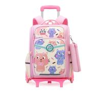FANDARE Kids Rolling Backpack Cartoon School Rucksack with Wheels Bookbag