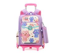 FANDARE Kids Rolling Backpack Cartoon School Rucksack with Wheels Bookbag