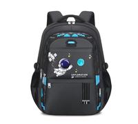 FANDARE Kids School Backpack Casual Daypack Book Bag for Boys Girls Primary Secondary Students Waterproof Lightweight Rucksack with Large Capacity Space Astronaut Print Black