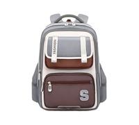 FANDARE Kids School Bag with Reflective Strips Ergonomic Lightweight Backpack for Boys & Girls Water Resistant Oxford Rucksack with Multiple Compartments Gray