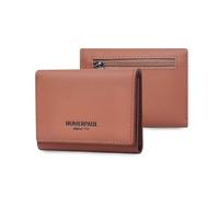 FANDARE Ladies Purse RFID Blocking Leather Wallet for Women Bi-fold Wallets with 7 Card Slots, 1 Zippered Pockets Cardholder Featuring a Flap Closure Credit Card Holders Light Brown
