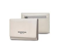FANDARE Ladies Purse RFID Blocking Leather Wallet for Women Bi-fold Wallets with 7 Card Slots, 1 Zippered Pockets Cardholder Featuring a Flap Closure Credit Card Holders Beige White