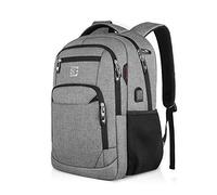 FANDARE Laptop Backpack Business Travel Slim Laptops Backpack with USB Charging Port Waterproof College School Computer Bag Bookbag for Women & Men Fits 15.6 Inch Laptop and Notebook - Grey