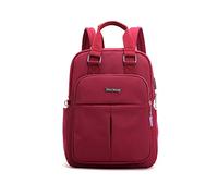 FANDARE Laptop Backpacks Girls College School Backpack with USB Charging Port Womens Casual Daypacks Teens Knapsack for Outdoor Travel Shopping Work Camping Rucksack Bookbag Durable Nylon Wine Red