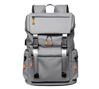 FANDARE Large Notebook Backpack with USB Charging Port, Lightweight Polyester Bag for Men Women, Fits 15.6 Inch Laptop for Commuting, Casual Laptop Backpack for Travel Work University Gray
