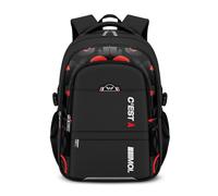 FANDARE Lightweight Children's Backpacks Youth Backpack for Boys Girls Elementary School Bag for Middle Student Teens Adventurer Rucksacks Bookbag Primary Junior Travel Casual Daypacks Black Red
