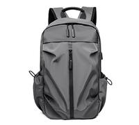 FANDARE Lightweight Waterproof Rucksack USB Charging Daypack with Luggage Strap Large Capacity Travel Backpack for Men & Women Durable Polyester School or Work Bag Gray