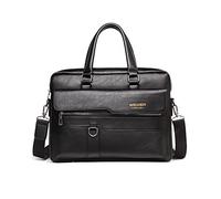 FANDARE Men Briefcase Laptop Messenger Bag PU Leather Handbag Tote Fit 12.9 Inch Shoulder Bag for Work Professional Satchel Business Office College Travel Crossbody Black