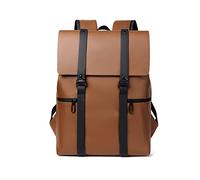 FANDARE Men Laptop Backpack Business Daypack Boy College School Bag Waterproof PU Leather Rucksack Teacher Travel Bags Lightweight School Bag for College Sports Stylish Bookbag Brown