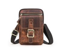 FANDARE Men Leather Handbags Shoulder Bags, Retro Man Bags, Brown Messenger Bag Casual Travel Bag for Phone Wallet Keys Passport, Travel Bag Daily Man Bag with Adjustable Shoulder Strap Brown