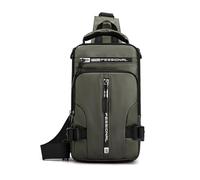 FANDARE Men Sling Crossbody Backpack Crossbody Bag for Men One Strap Motorcycle Chest Bag Cover Pack for Hiking Cycling Travel Outdoor Sport Small Casual Backpack with USB Charger Port Nylon Green