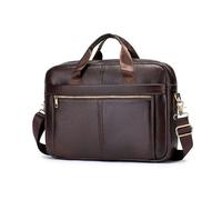 FANDARE Men's Briefcase Mens Leather Laptop Tote Handbag fit 14 inch Notebook Business Professional Shoulder Messenger Document Bag for Work Travel College Commuting Waterproof Bag Brown