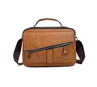 FANDARE Men's Business Briefcase Durable PU Leather Work Bag with Adjustable Strap Multipurpose fit 10.9 inch Laptop Crossbody Messenger Bag for Office Commuting Travel Businessmen Brown