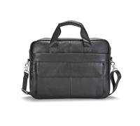 FANDARE Mens Laptop Bag 14 Inch Leather Briefcase Vintage Messenger Bags for Men Large Crossbody Shoulder Office Computer Bag Retro College Satchel Bag for Work, Business,Travel Black