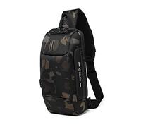 FANDARE Men's Sling Bag, Anti-Theft Chest Pack with Password Lock & Reflective Strip, USB Charging Port, Waterproof Polyester, Camo, L, Handbag, 0.5 kilograms, 7.9 inches, Ak-19br006