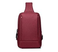 FANDARE Men's Sling Crossbody Bag Women Chest Bag One Shoulder Strap Travel Weekend Gym Chest Bag Business Crossover Daypack Sling Purse Office Hiking Biking College Cover Pack Polyester Wine Red