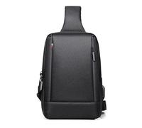 FANDARE Men's Sling Crossbody Bag Women Chest Bag One Shoulder Strap Travel Weekend Gym Chest Bag Business Crossover Daypack Sling Purse Office Hiking Biking College Cover Pack Polyester Black