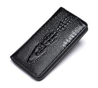 FANDARE Mens Wallets Genuine Leather RFID Blocking Purse Wallet Mens Credit Card Holder Retro Clutch Bag with 12 Card Holder, 3 banknote compartments, 1 Zipper Pocket, 1 Phone Pocket Black