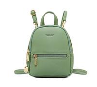 FANDARE Mini Backpack Women's Fashion Backpacks Small Crossbody Bags Travel Shoulder Bags Handbag Girls School Daypacks Waterproof PU Leather Green