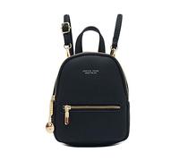 FANDARE Mini Backpack Women's Fashion Backpacks Small Crossbody Bags Travel Shoulder Bags Handbag Girls School Daypacks Waterproof PU Leather Black